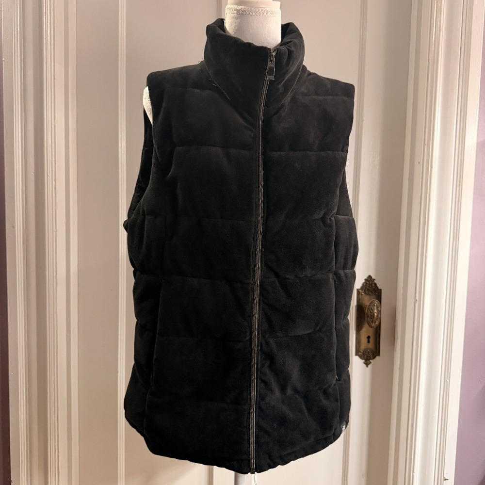 ZeroXposur Black‎ Velour Puffer Vest Black Sz L